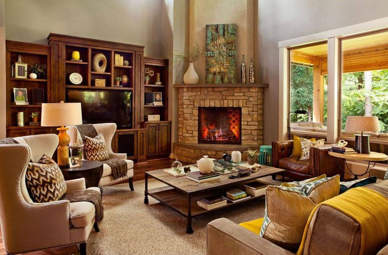 25 Creative Corner Fireplace Design Ideas