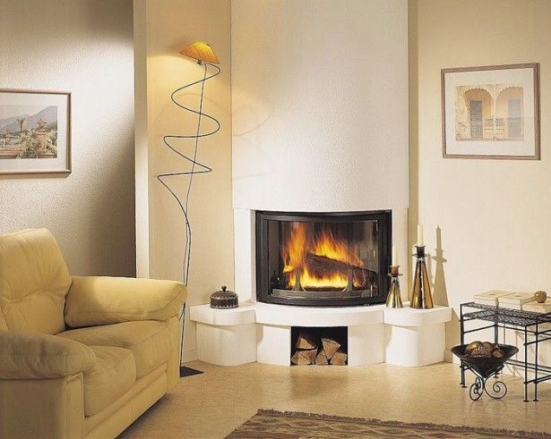 A Contemporary Corner Fireplace for Cottage