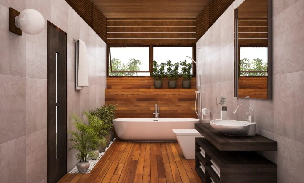 Bathroom with Bamboo