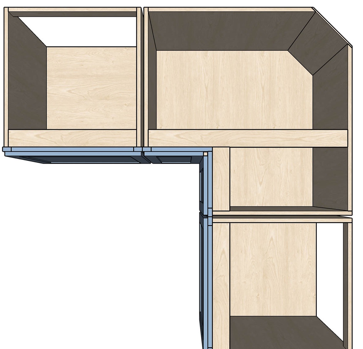 Bi-Fold Corner Cabinet Box