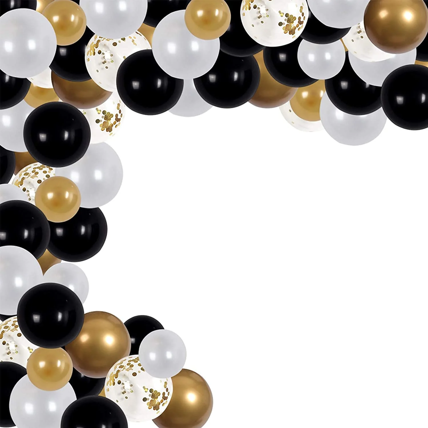 Black and Gold Balloons with Gold Ribbons .jpg