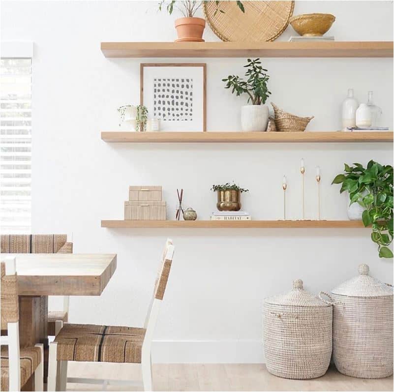 Blonde and Beige Natural Slab Floating Shelf