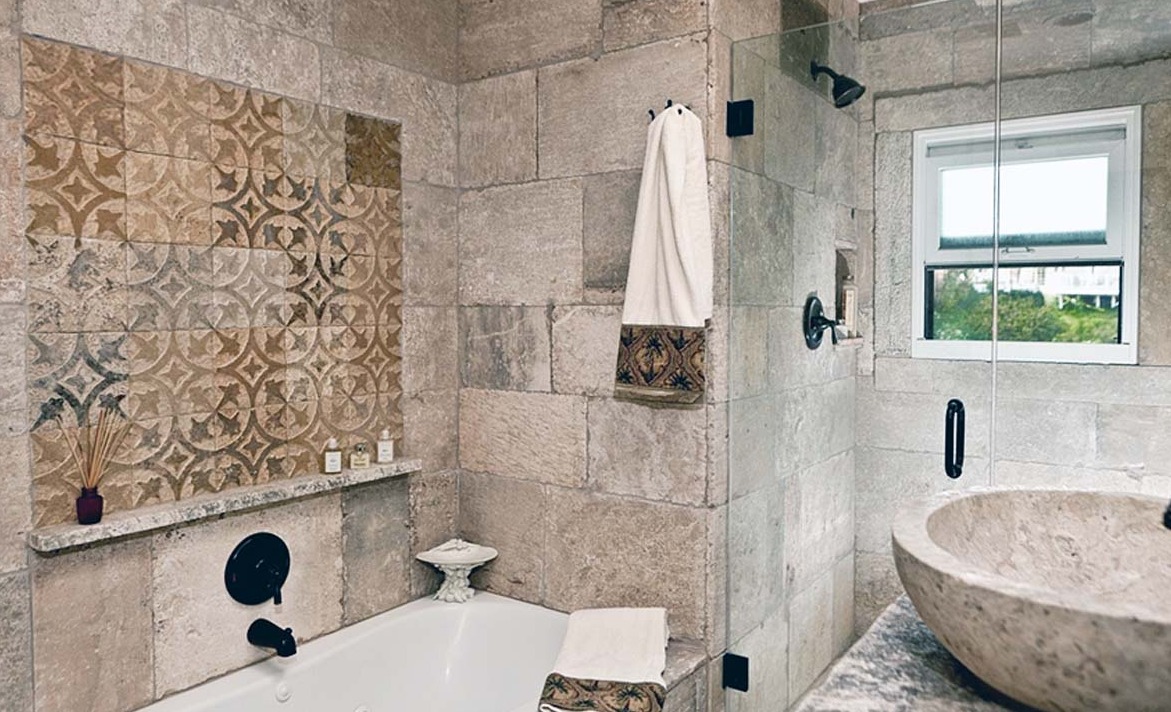 Castle Bathroom with Stone Elements