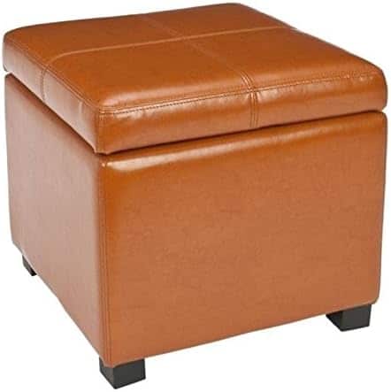 Classic Charm Saddle Leather Tufted Ottoman