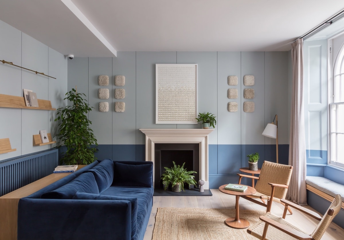 Coastal Room With Blue Couch