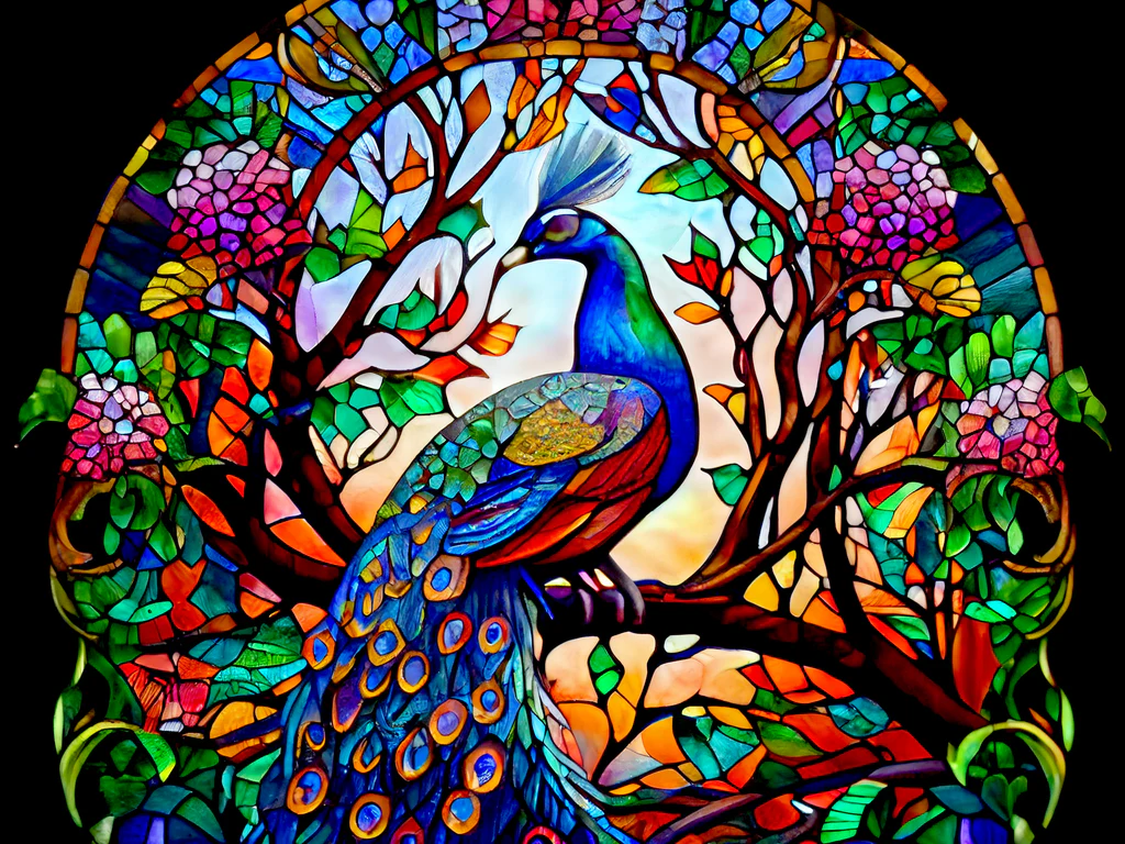 Colorful Peacock Glass Art .jpg