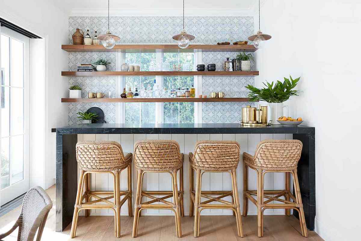 Counter Shelves for a Home Bar