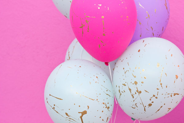 DIY Gold Speckled Paint Balloons