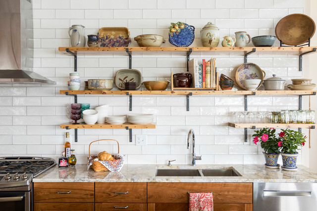 Exposed Kitchen Shelving