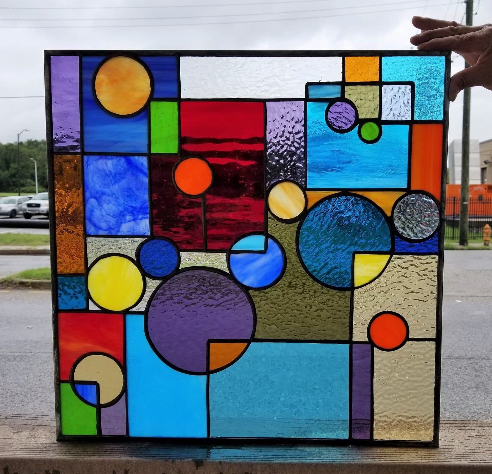 Geometric Glass Painting