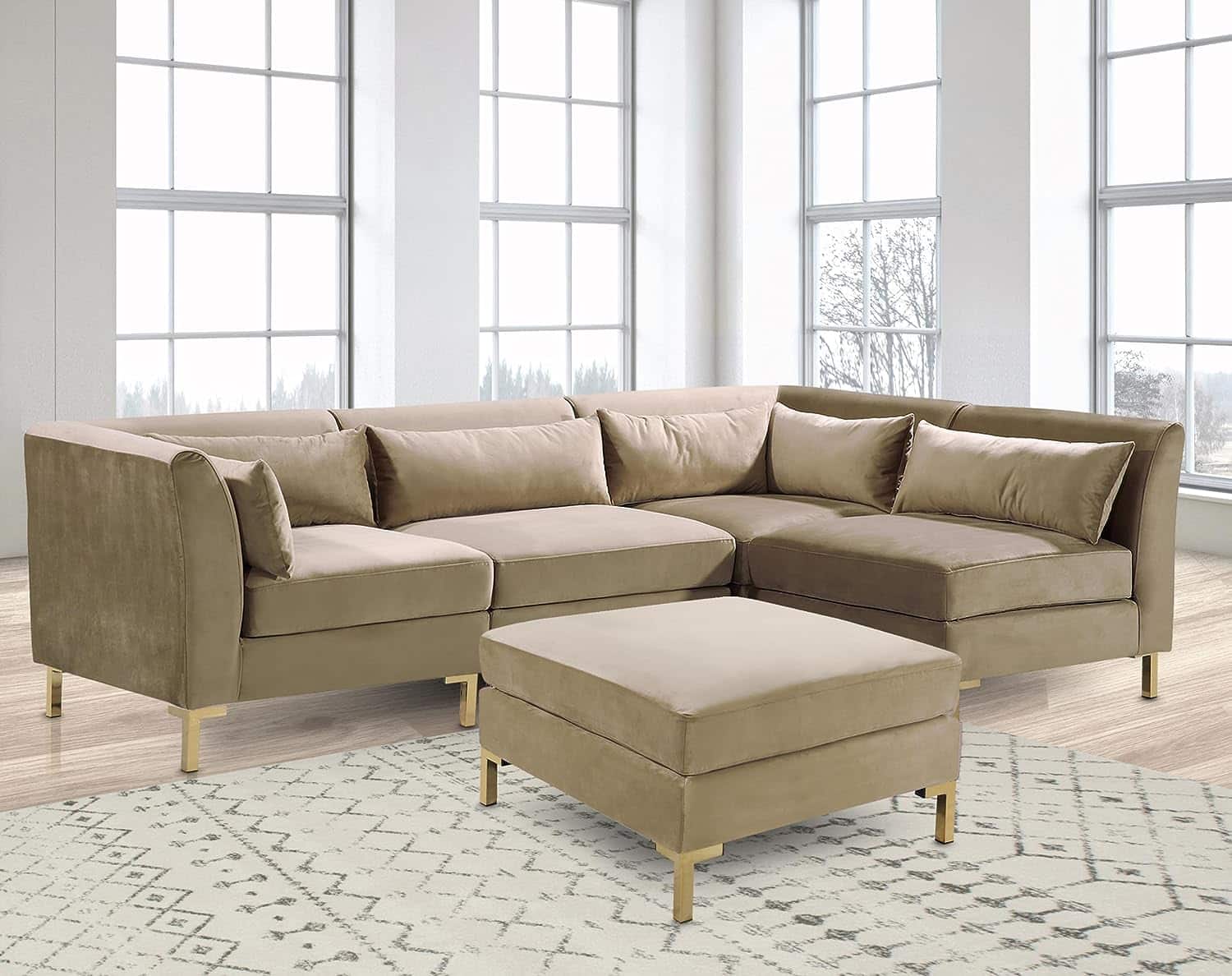 Iconic Home Girardi Modular Chaise Ottoman