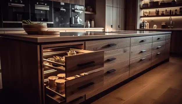 Kitchen Cabinet with Drawers for Different Purposes