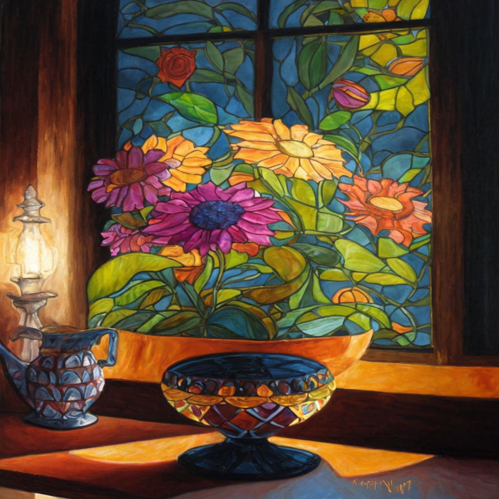 Painting Flowers on Used Glass