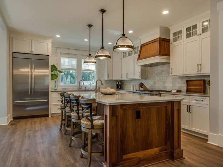 Pairing Wood Island with White Cabinets