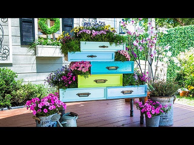 Recycled Drawer Plant Stand