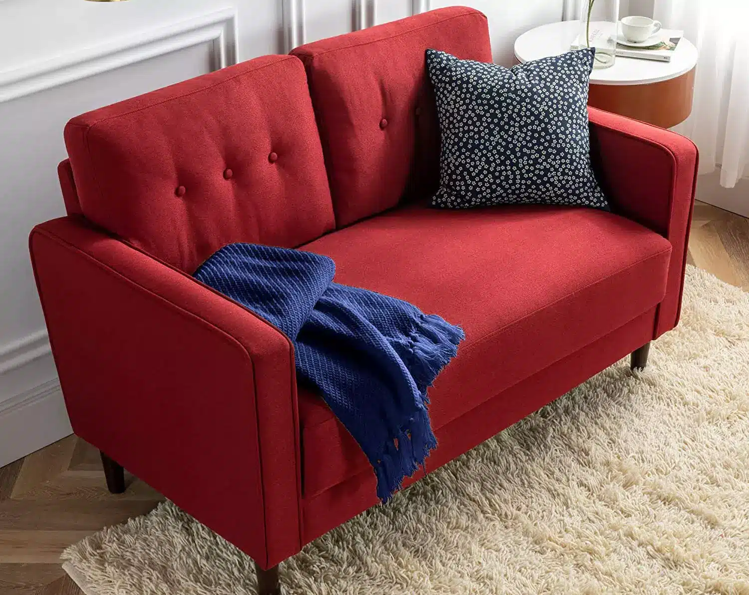 Retro Loveseat with Two-Tone Design