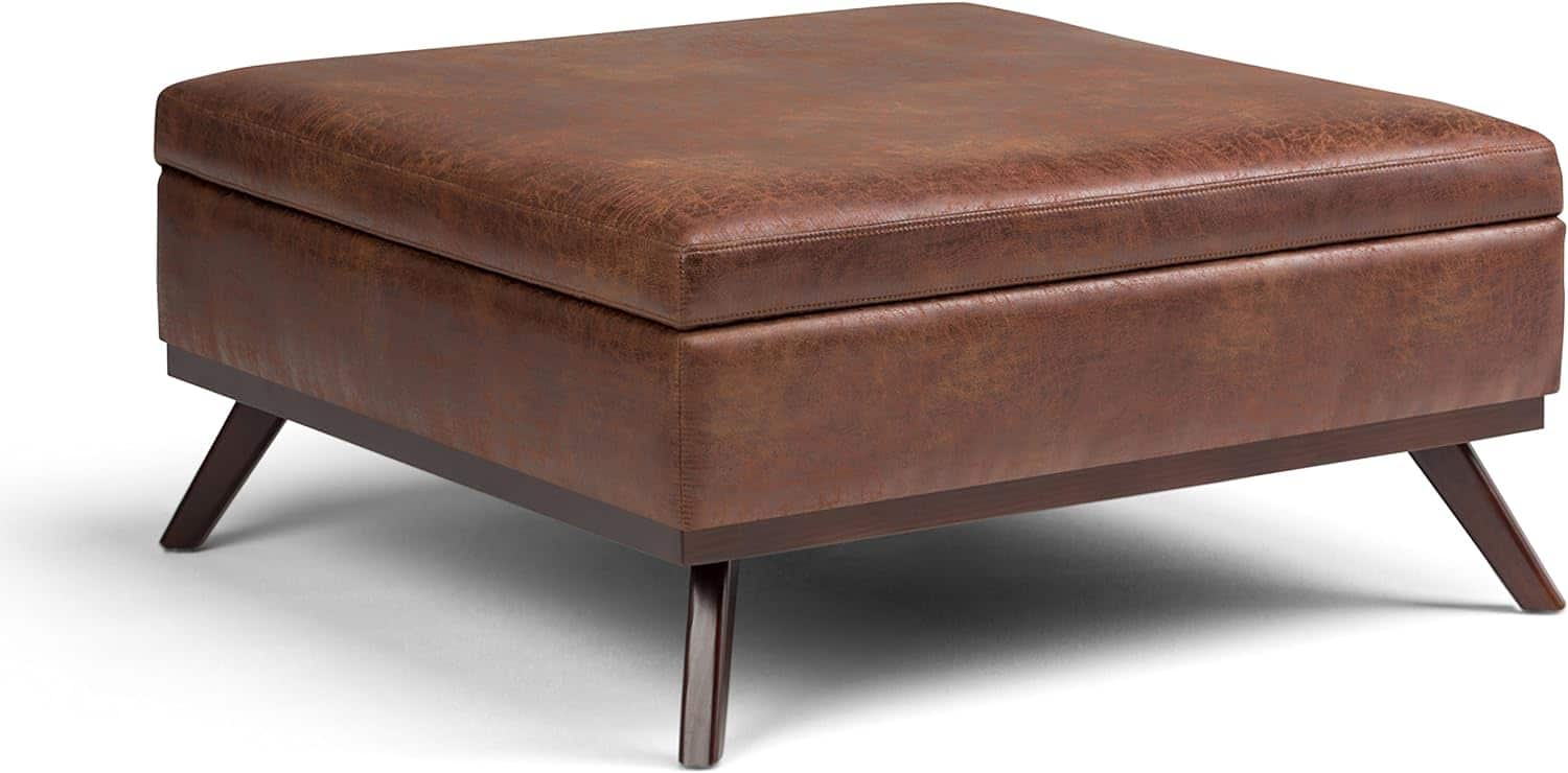 Simplihome Leather Ottoman