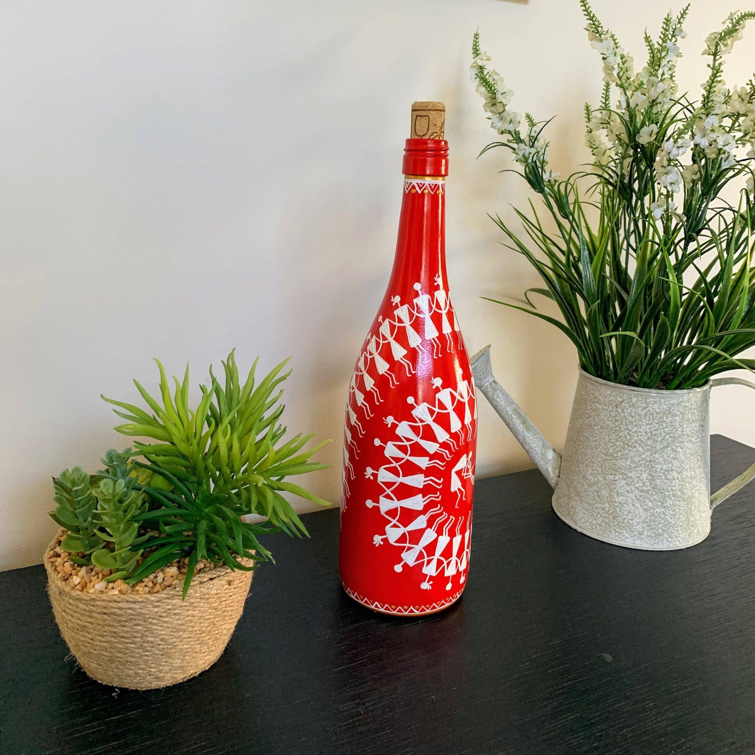 Tribal Warli Bottle Art