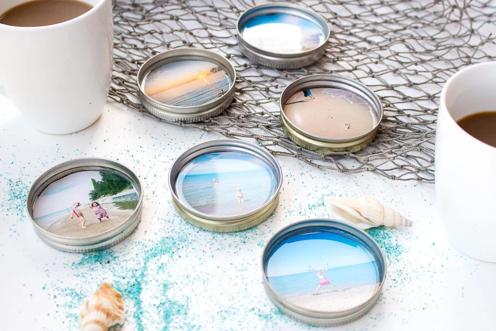 Vacation Photo Coasters with Resin