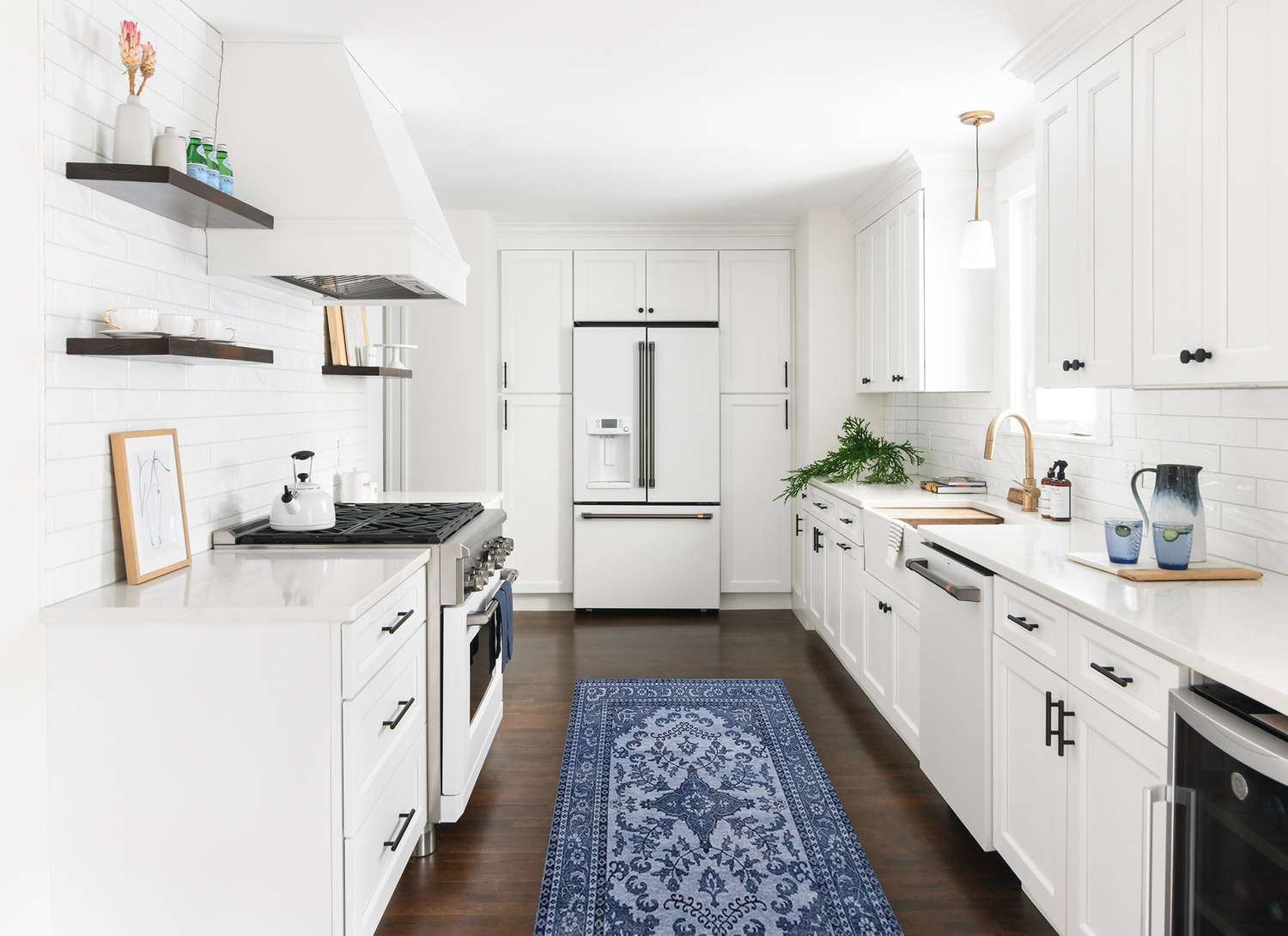 White Cabinet with Dark Hardware