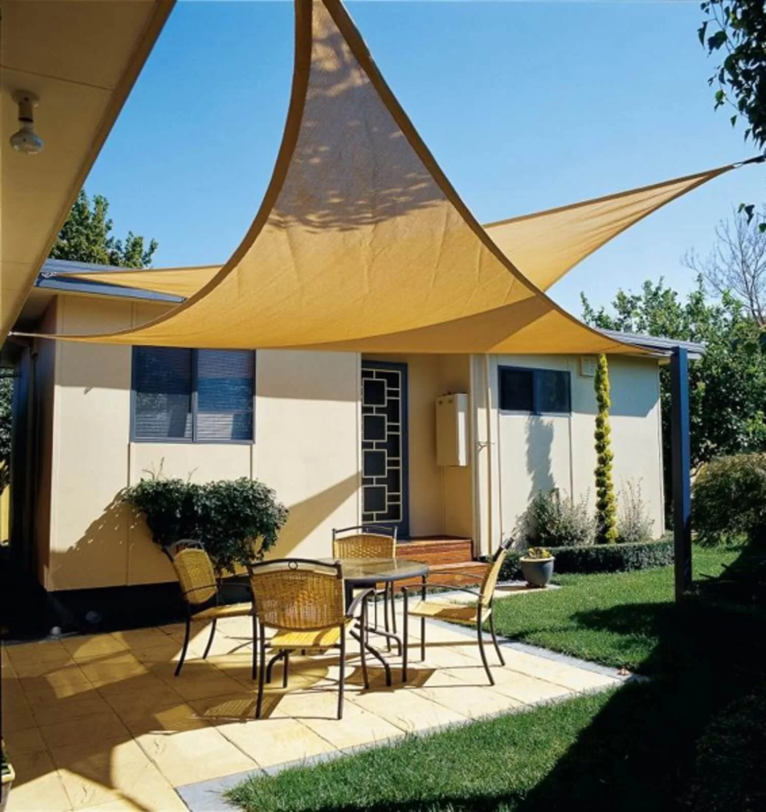 A Tent Awning with Milk Can Supports .jpg