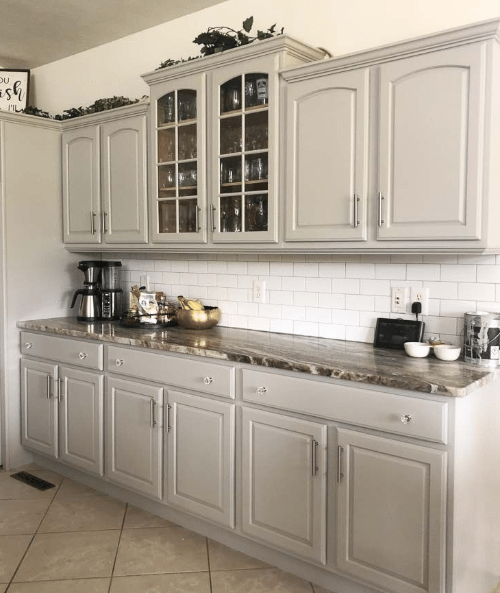 Apply Mindful Gray on Your Kitchen Cabinets