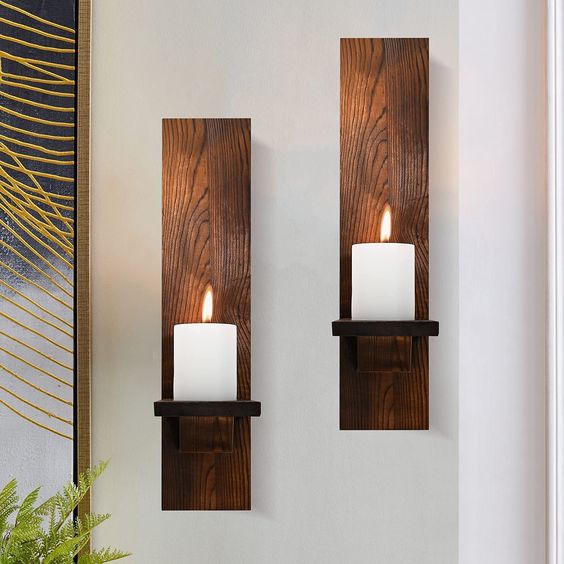 Candle Sconces Made of Wood