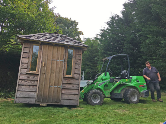 Resetting the Shed on Its New Base