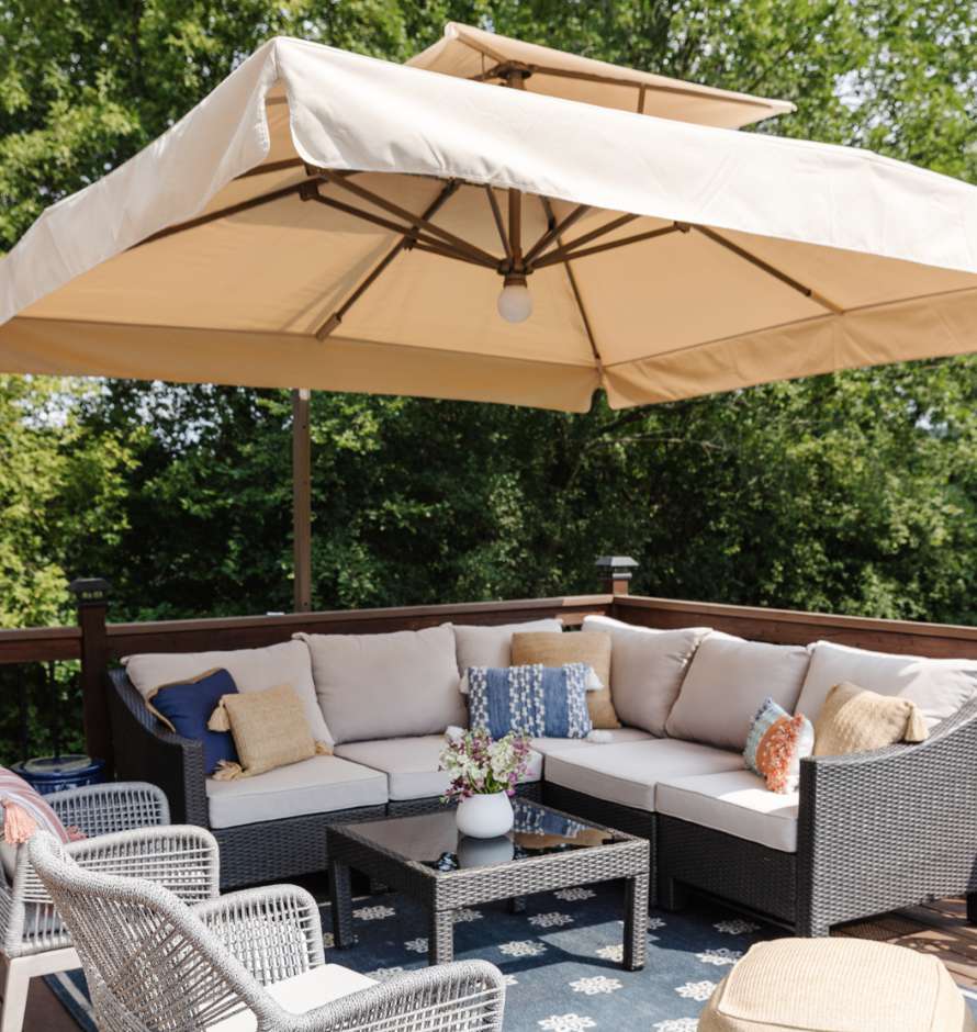 Shade Your Patio with Hanging Umbrella