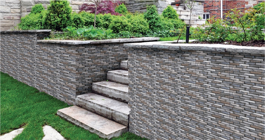 Tile Accents on Garden Wall