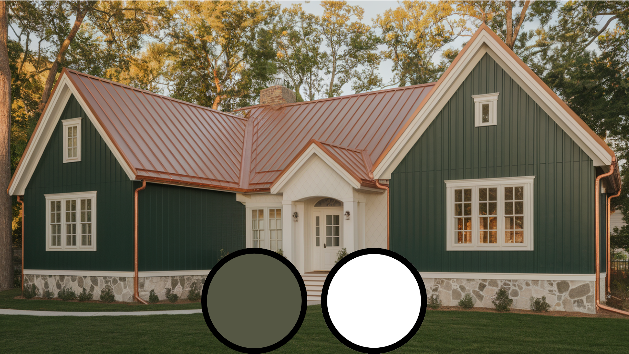 Forest_Green__Antique_White_With_Copper_Roof