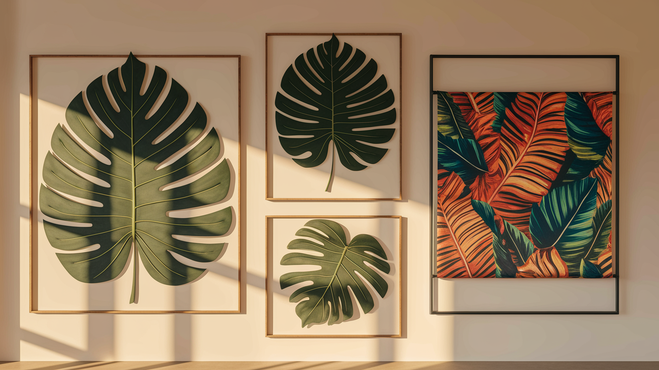 Framed_Tropical_Leaf_or_Fabric_Wall_Art