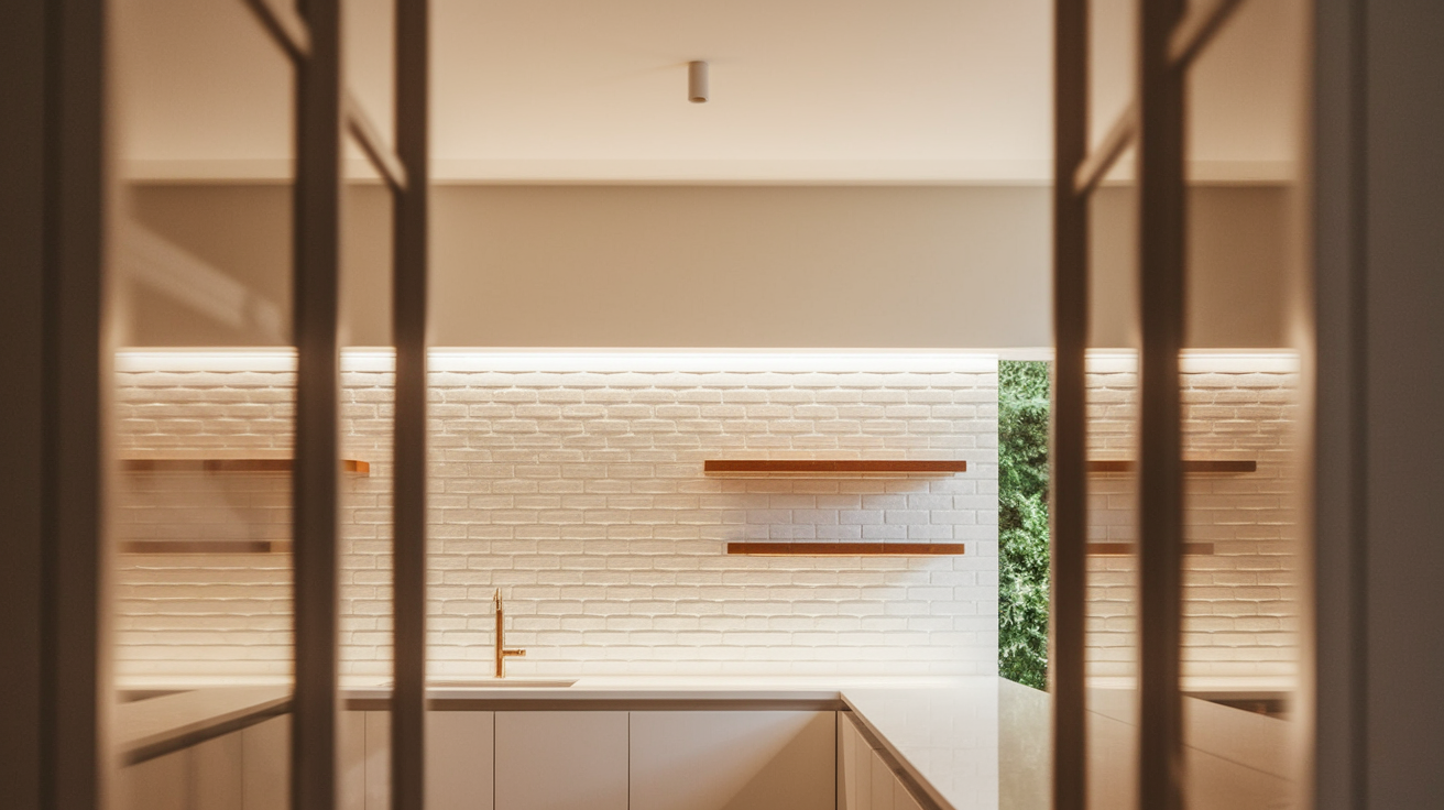 1. Classic White Brick Backsplash
