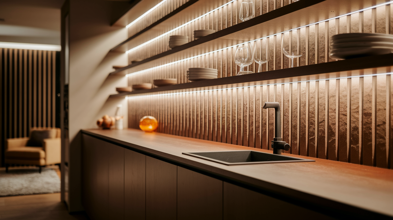 14. Vertical Brick Backsplash
