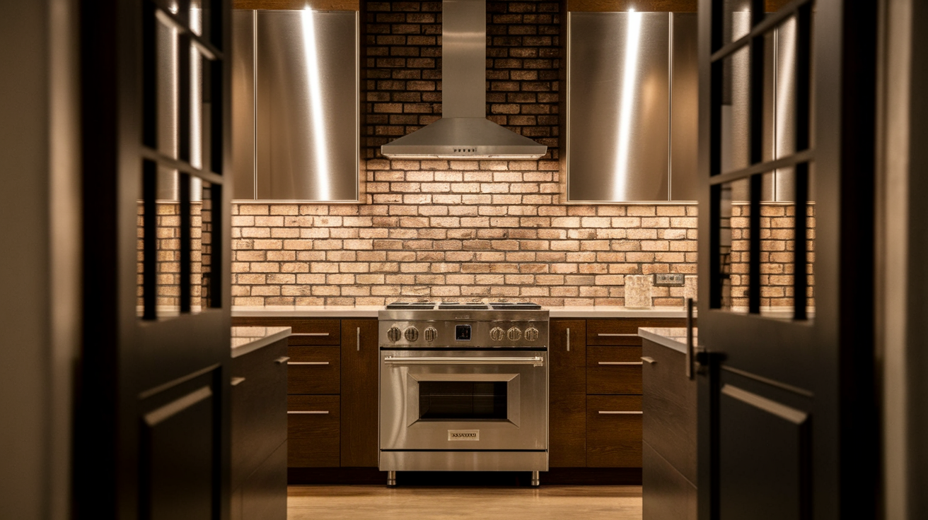 15. Brick with Metal Accents
