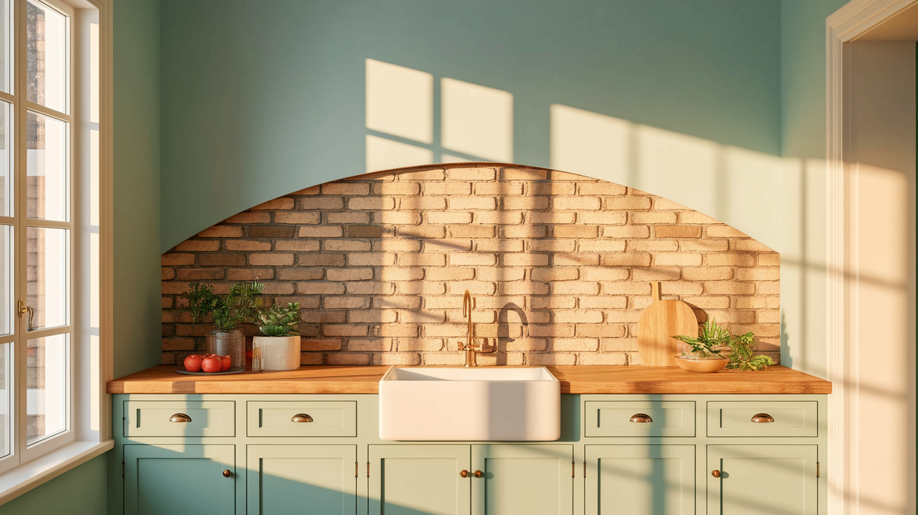 19. Half-Wall Brick Backsplash
