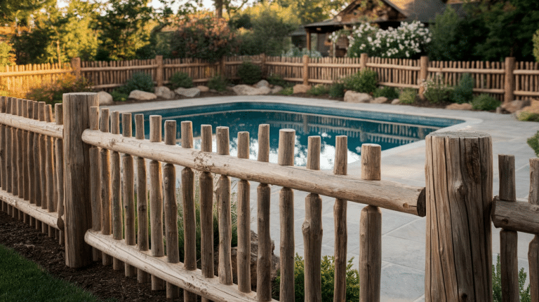 21 Unique Rustic Pool Fence Ideas