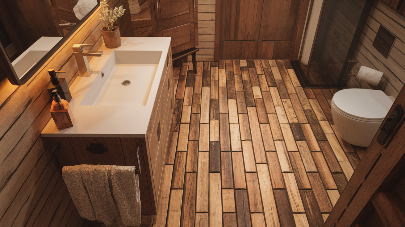 3. Wood-Effect Porcelain Tiles
