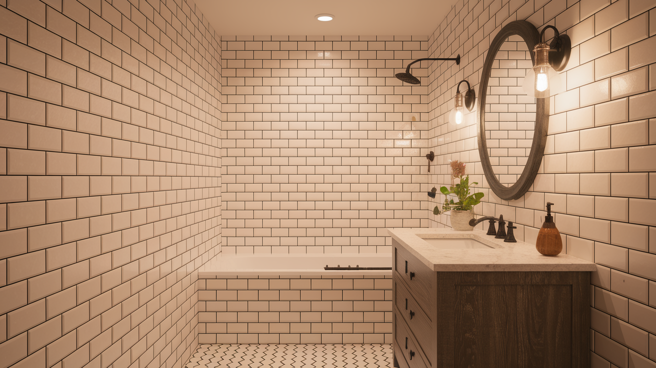 7. Subway Tiles with Dark Grout
