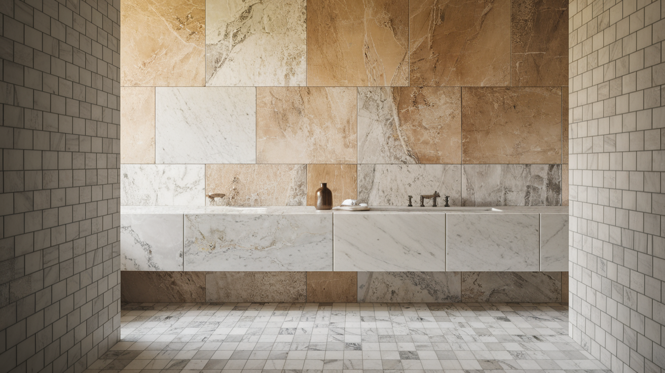 8. Tumbled Marble Tiles
