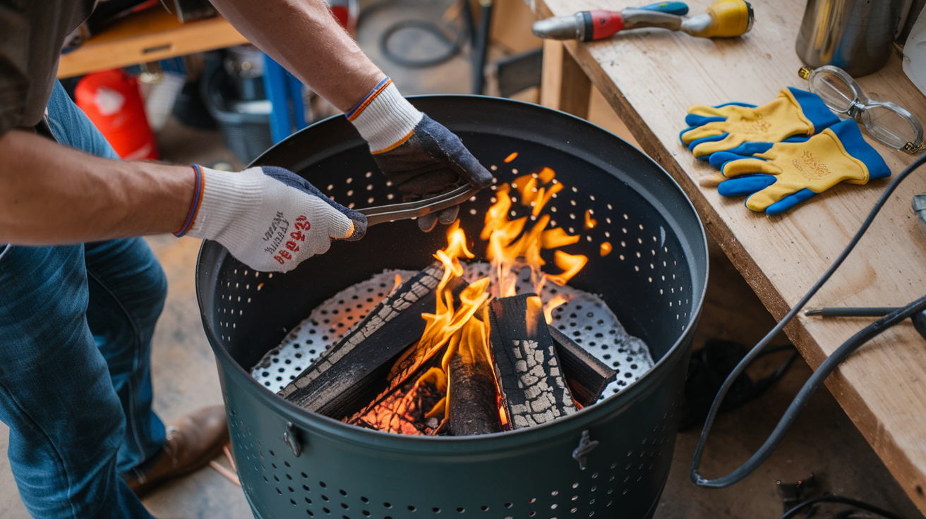 9. Washing Machine Drum Stove
