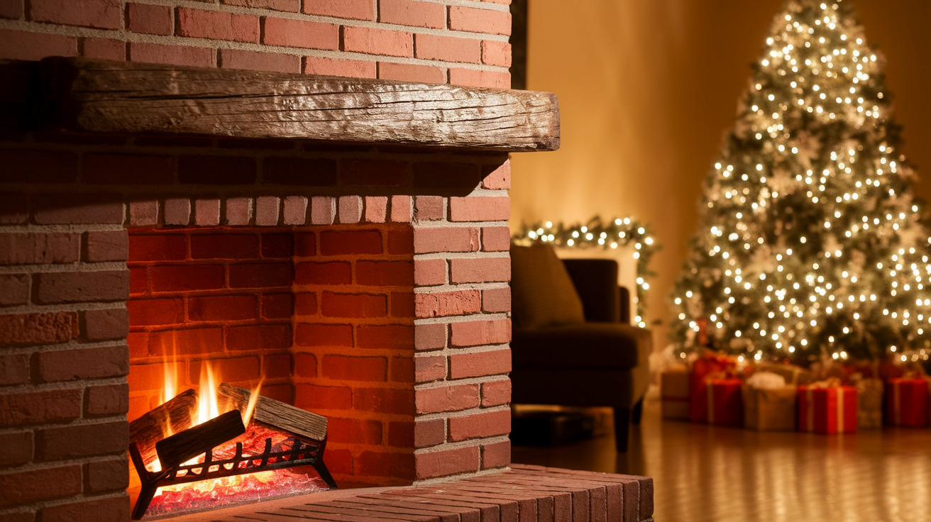 Brick_Fireplace_With_Reclaimed_Wood_Beam_Mantel
