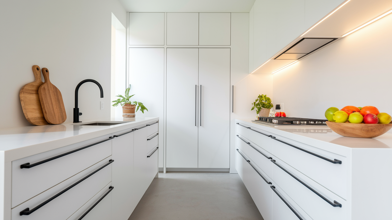 Contemporary_White_Cabinets_with_Black_Pull-out_Drawers