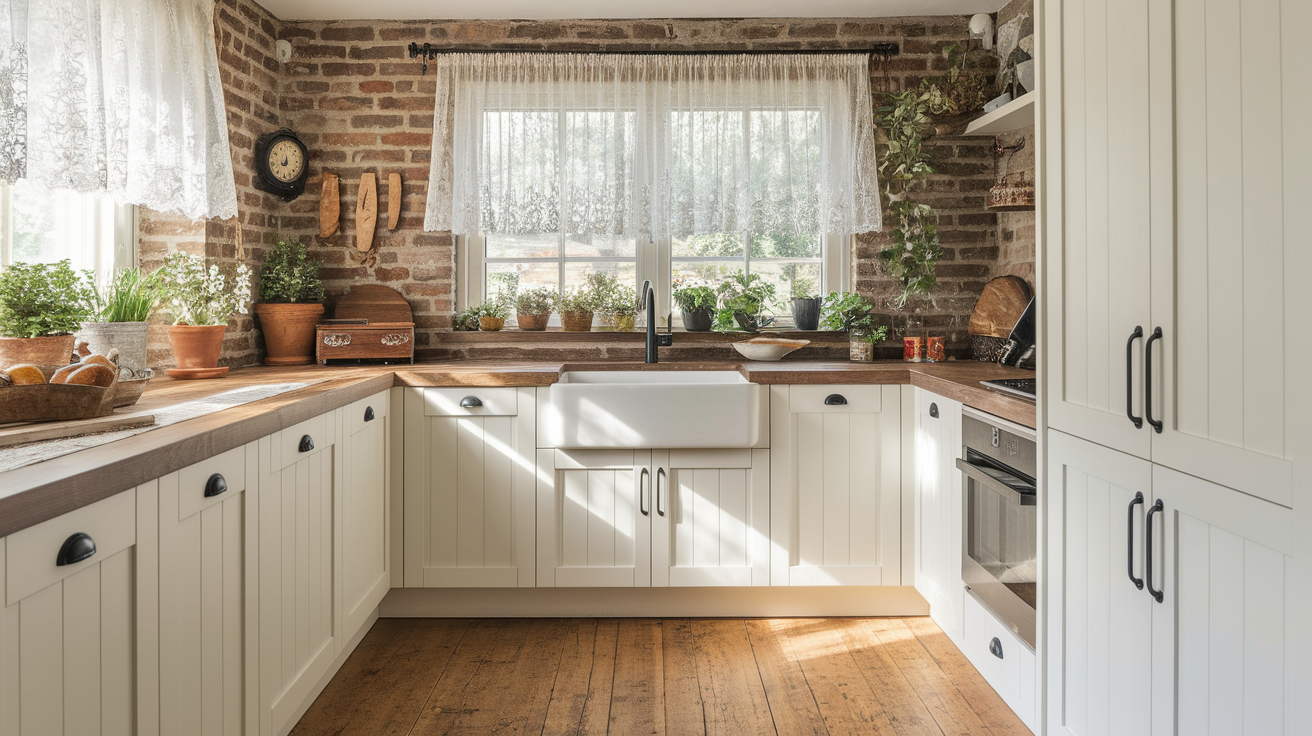Cottage_Style_White_Cabinets_with_Black_Hardware