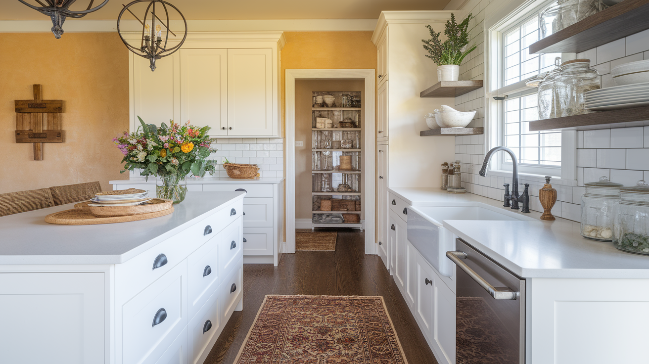 Country_Chic_Kitchen_with_Black_Hardware