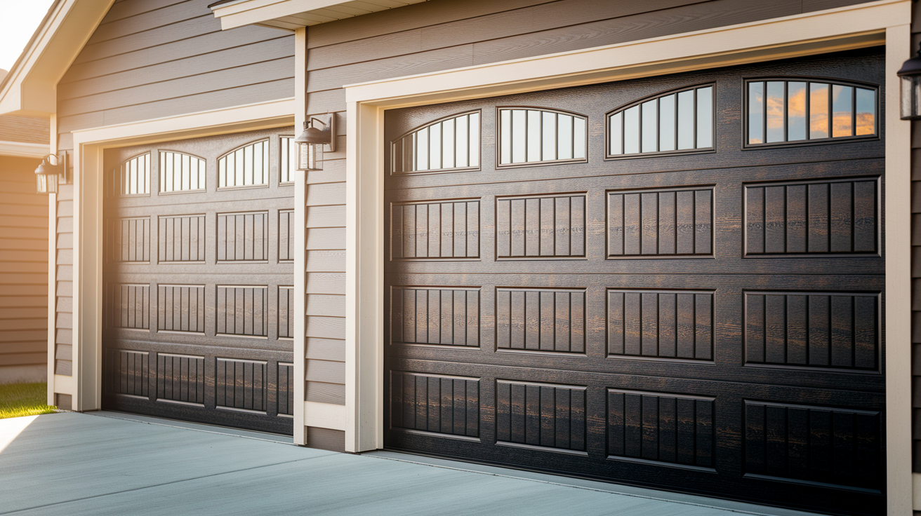 Dark-Stained_Wood_Garage_Doors