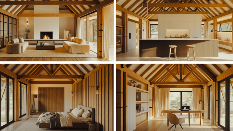 Fresh Ways for A Modern Timber Frame Interior