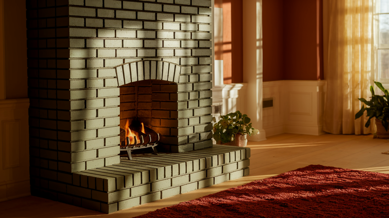Olive-Green_Brick_Fireplace