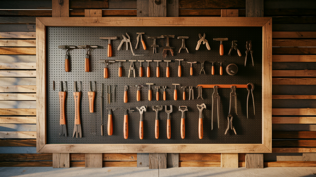 Pegboard_Wall_Organizer_with_Rustic_Frame