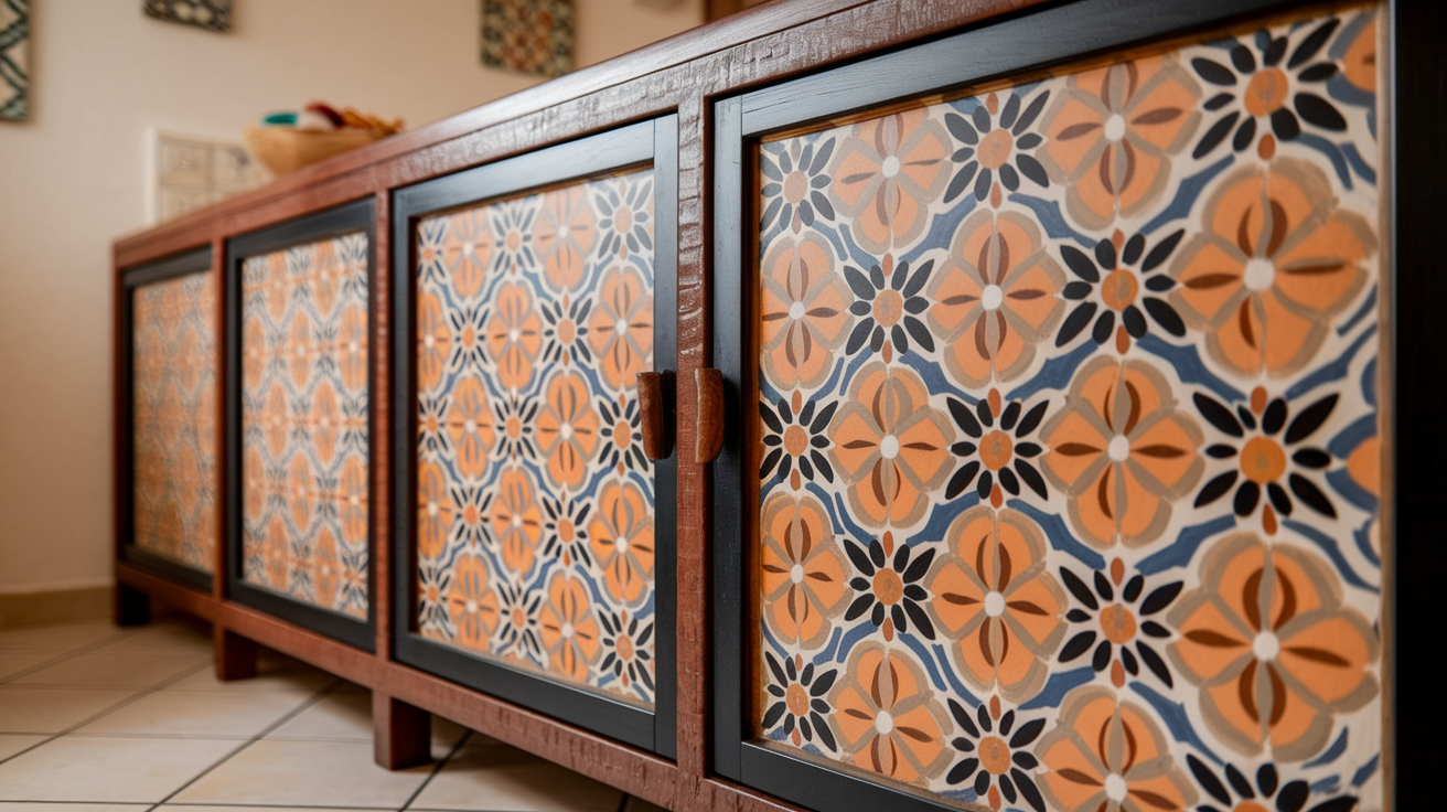 Tiled_Look_With_Paint_on_Cabinet_Doors